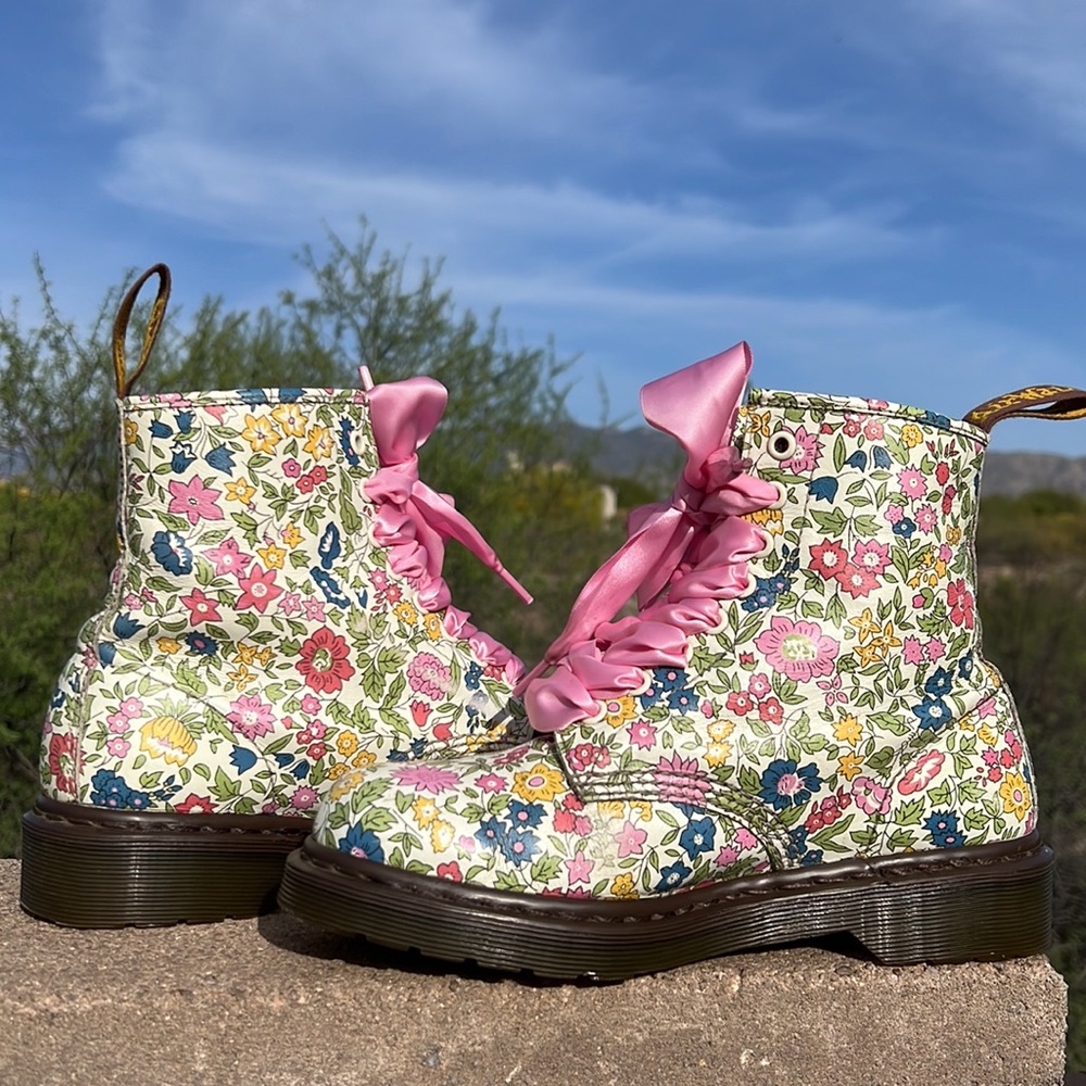 Dr. Martens Liberty Floral Colorful Leather Boots - Picture 3 of 17